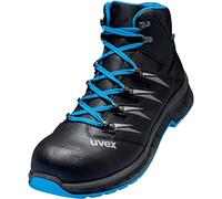uvex 2 trend boot, safety shoes S2 SRC, work shoes for men, black/blue, size 14.5