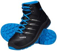 Uvex 2 trend boot, safety shoes S3 SRC, work shoes for men, black/blue, size 14.5