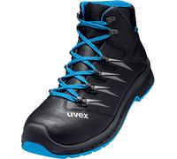uvex 2 trend boot, safety shoes S3 SRC, work shoes for men, black/blue, size 7