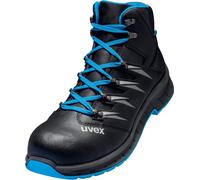 uvex 2 trend boot, safety shoes S2 SRC, work shoes for men, black/blue, size 10