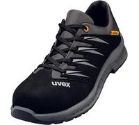 Uvex 2 Trend Work Shoes for Men & Women, Safety Shoes S1 SRC with Steel Toe Cap, Black/Grey, Size 16