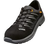 Uvex 2 Trend Work Shoes for Men & Women, Safety Shoes S2 SRC with Steel Toe Cap, Black/Grey, Size 6.5