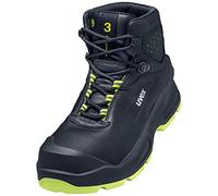 Uvex 3 lace-up boot, safets shoes S3 SRC, leather work boots for men & women, black/yellow