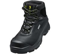 Uvex 3 lace-up boot, safets shoes S3 SRC, leather work boots for men & women, black/yellow
