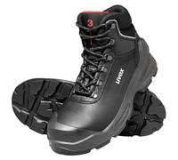 Uvex 3 Safety Boots Quatro Black Leather S3 SRC Composite Toecap Steel Midsole