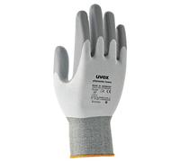 uvex Mechanical Hazard Gloves, Polymer Foam Coated, White/Grey, Size 9