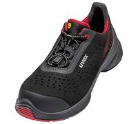 Uvex 68372 Perforated Safety Shoes - S1 P SRC ESD - Red/Black, red black, 10 UK