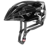 uvex Active - Secure All-Round Bike Helmet for Men & Women - Individual Fit - Upgradeable with an LED Light - Black Shiny - 52-57 cm