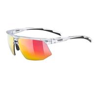 Uvex aerios - sports glasses for adults - 100% UVA-, B, C protection - contrast enhancing - clear/mir.red - one size
