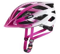 uvex air wing - lightweight all-round helmet for women and men - individually adjustable fit - expandable with LED light - pink-white - 52-57 cm