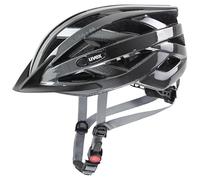 uvex air wing - lightweight all-round helmet for women and men - individually adjustable fit - expandable with LED light - grey-black - 52-57 cm