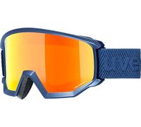 uvex Athletic CV - Ski Goggle for Men and Women - Contrast Enhancing - Extended Field of Vision & Anti-Fog Coating - Navy Matt/Orange-Green - One Size