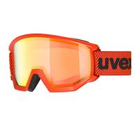 uvex Athletic FM - Ski Goggle for Men and Women - Extended Field of Vision & Anti-Fog Coating - Optimal Frame Ventilation - Fierce Red/Orange-Orange - One Size