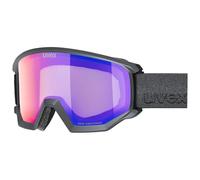 Uvex Athletic Fm - Ski Goggles For Adults - Filter Category 2 - Contrast Enhancing - Black Matt Dl/Ruby-Clea - One Size
