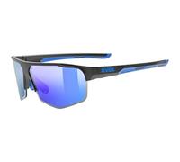 uvex axos set - sports glasses for adults - 100% UVA-, B, C protection - contrast enhancing - black matt/mir.blue - one size