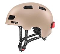 uvex city 4 - lightweight city helmet for women and men - individually adjustable fit - includes LED light - soft gold matt - 55-58 cm