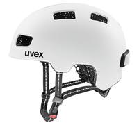 uvex city 4 - lightweight city helmet for women and men - individually adjustable fit - includes LED light - white skyfall matt - 55-58 cm