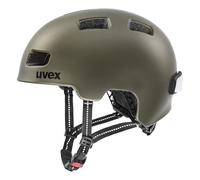 uvex city 4 - lightweight city helmet for women and men - individually adjustable fit - includes LED light - green smoke matt - 58-61 cm