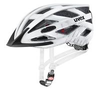 uvex city i-vo - lightweight city helmet for women and men - individually adjustable fit - includes LED light - white-black matt - 56-60 cm