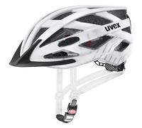 uvex city i-vo - lightweight city helmet for women and men - individually adjustable fit - includes LED light - white - black matt - 56-60 cm