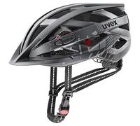 uvex city i-vo - lightweight city helmet for women and men - individually adjustable fit - includes LED light - all black matt - 56-60 cm