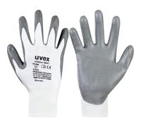 uvex Cut Resistant Gloves, PU Coated, Grey/White, Size 7