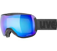 Uvex Downhill 2100 CV - Ski Goggle for Men and Women - Contrast Enhancing - No Distortion & Anti-Fog Coating - Black Matt/Blue-Green - One Size
