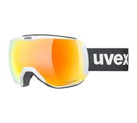 Uvex Downhill 2100 CV - Ski Goggle for Men and Women - Contrast Enhancing - No Distortion & Anti-Fog Coating - White Matt/Orange-Green - One Size