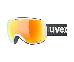 Uvex Downhill 2100 CV - Ski Goggle for Men and Women - Contrast Enhancing - No Distortion & Anti-Fog Coating - White Matt/Orange-Green - One Size