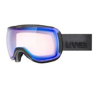 Uvex Downhill 2100 V - Ski Goggles For Adults - Photochromic - Contrast Enhancing - Black M. Dl/Blue-Cl - One Size