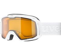 uvex Element LGL - Ski Goggle for Men and Women - Contrast Enhancing - Extended Field of Vision & Anti-Fog Coating - White/Lasergold Lite-Clear - One Size