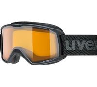uvex Element LGL - Ski Goggle for Men and Women - Contrast Enhancing - Extended Field of Vision & Anti-Fog Coating - Black/Lasergold Lite-Clear - One Size