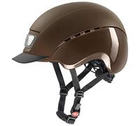 uvex Elexxion Pro - Sturdy Riding Helmet for Men and Women - Individual Fit - Optimized Ventilation - Brown Matt-Brown Shiny - 55-56 cm