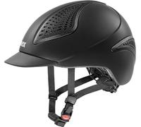 uvex exxential III - lightweight unisex riding helmet - individual size adjustment - black mat L-XL