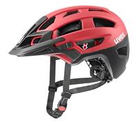 uvex finale 2.0 - safe MTB helmet for women and men - individually adjustable fit - expandable with LED light - red-black matt - 52-57 cm