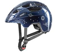 uvex Finale Junior Lightweight Bicycle Helmet for Children, Individual Size Adjustment, Expandable with LED Light, Planet Blue Metallic 51-55 cm