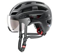 uvex finale visor - safe city helmet for women and men - filter category 1 - includes LED light - black matt - 56-61 cm