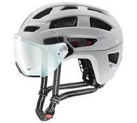 uvex finale visor V - safe city helmet for women and men - with photochromic visor - includes LED light - papyrus matt - 56-61 cm