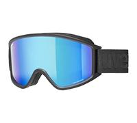 Uvex g.gl 3000 CV - Ski Goggle for Men and Women - Contrast Enhancing - Extended Field of Vision & Anti-Fog Coating - Black Matt/Blue-Green - One Size