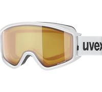 Uvex g.gl 3000 LGL - Ski Goggle for Men and Women - Anti-Fog Technology - Extended Field of Vision & Anti-Fog Coating - White Matt/Lasergold Lite-Blue - One Size