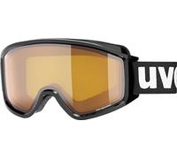 uvex g.gl 3000 LGL - Ski Goggle for Men and Women - Contrast Enhancing - Extended Field of Vision & Anti-Fog Coating - Black/Lasergold Lite-Blue - One Size