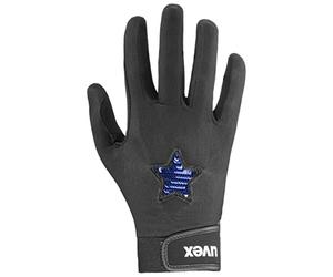uvex Glamstar - Flexible Riding Gloves for Kids - Durable - Excellent Grip - Black-Blue - 4