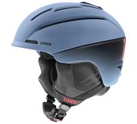 uvex gravitate ski helmet for adults, stone blue-black matt, 55-59