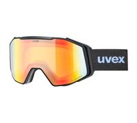 Uvex Gravity Fm - Ski Goggles For Adults - Filter Category 1 - Contrast Enhancing - Black Matt Dl/Rainbow-Ye - One Size