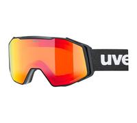 Uvex Gravity Fm - Ski Goggles For Adults - Filter Category 2 - Contrast Enhancing - Black Matt Dl/Red-Orang - One Size