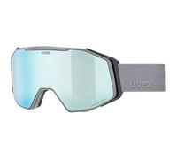 Uvex Gravity Fm - Ski Goggles For Adults - Filter Category 3 - Contrast Enhancing - Rhino Matt Dl/Ice-Green - One Size
