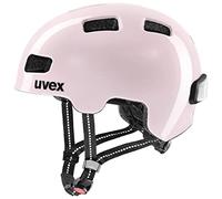 uvex hlmt 4 reflexx - lightweight kids bike helmet - individual fit - incl. LED light - powder - 55-58 cm