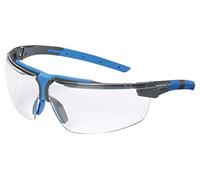 Uvex i-3 Safety Glasses - Anti-Fog - Scratch and Chemical Resistant - Work Spectacles - Blue/Black - Transparent