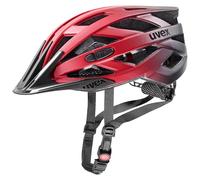 uvex i-vo cc - lightweight all-round helmet for women and men - individually adjustable fit - expandable with LED light - red-black matt - 56-60 cm