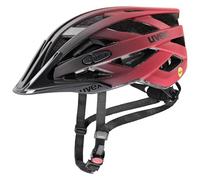 uvex i-vo cc MIPS - lightweight all-round helmet for women and men - MIPS system - expandable with LED light - black-red matt - 52-57 cm